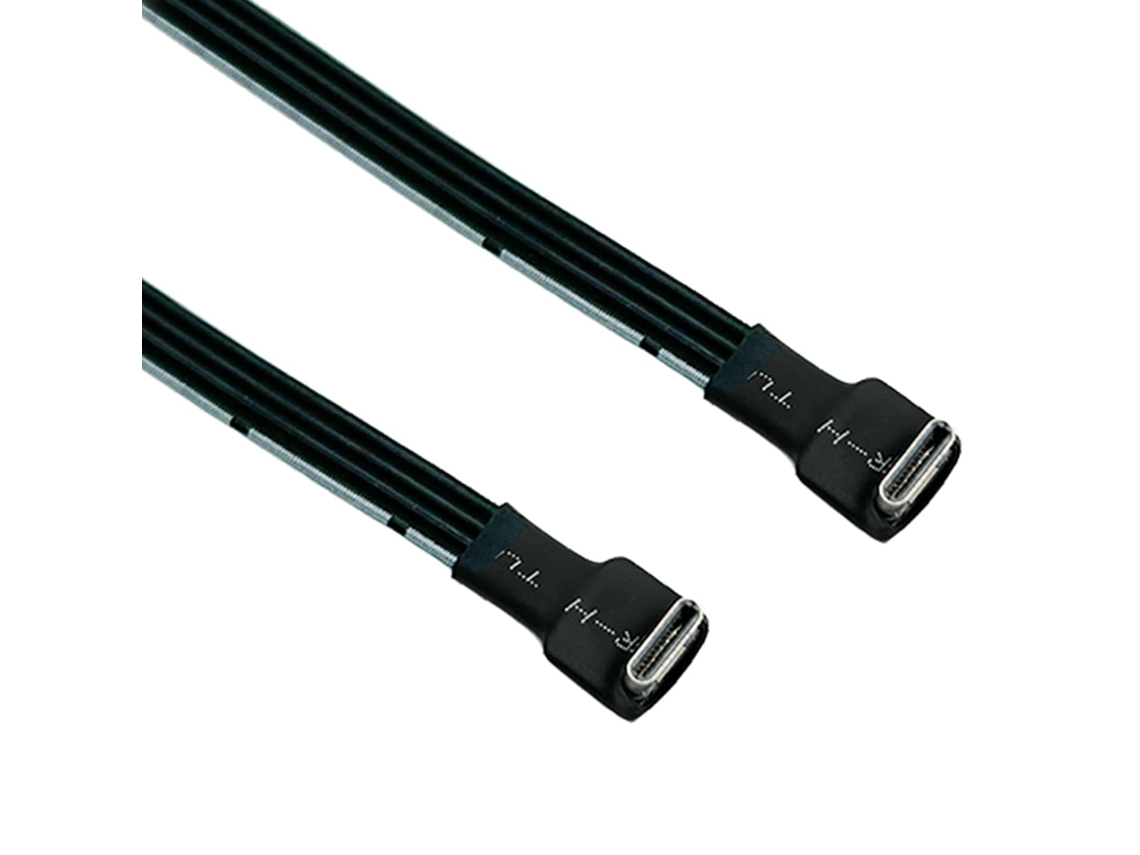 Cabo Usb 2.0 Usb-c Para Usb-c Macho Com Ângulo Plano Para Transferência