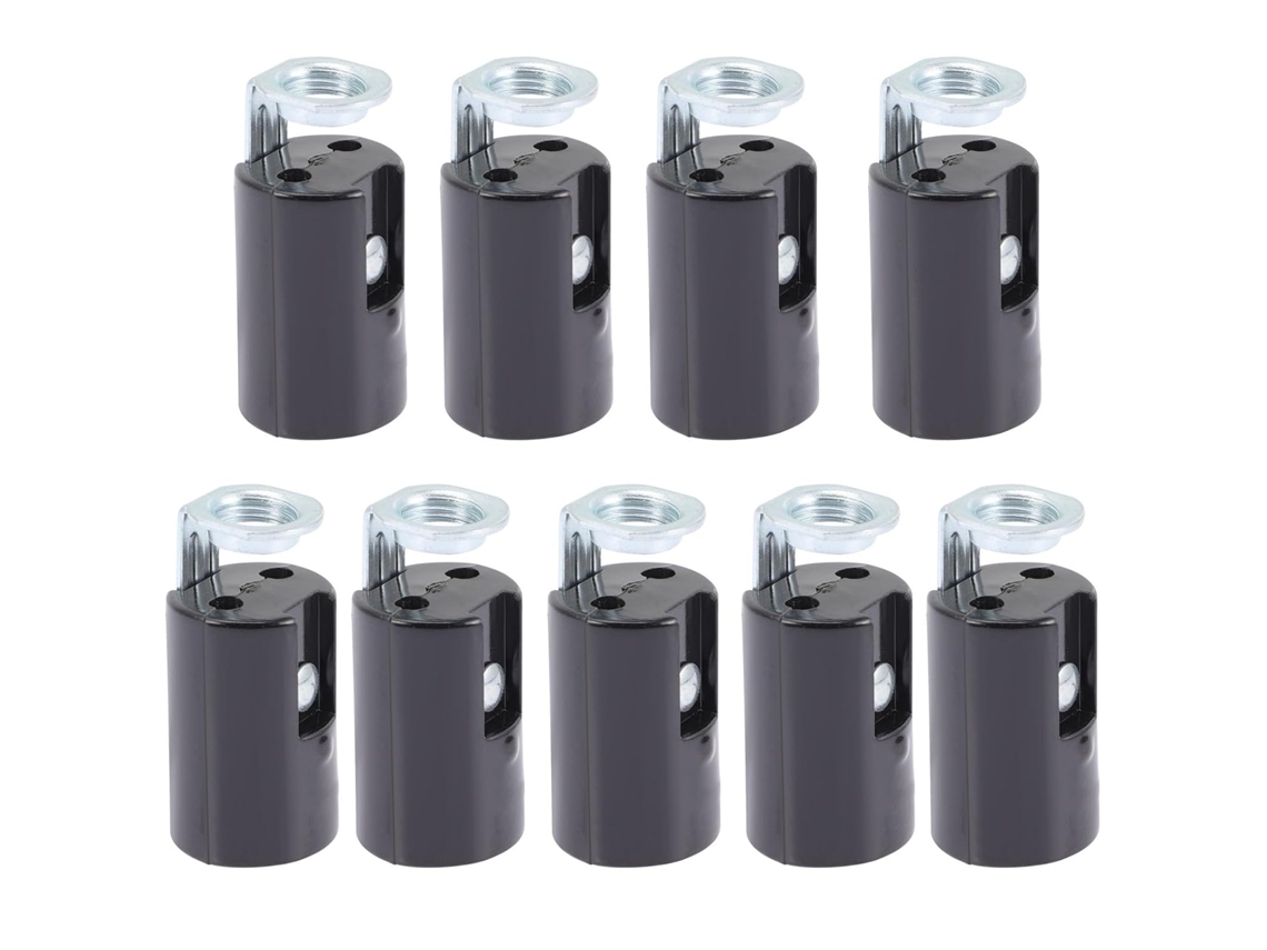 Conjunto De 9 Soquetes De Base E14 Para Lâmpadas De Vela, Com Suportes De Plástico E Ferro.