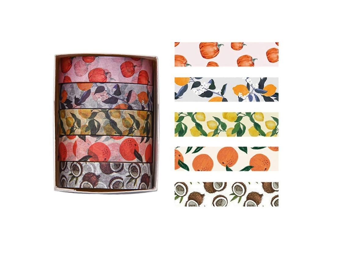 Fita Decorativa de Papel Florestas Planta Imprimir Washis Mão Conta Artistas Adesiva Adesiv a GOKOCO