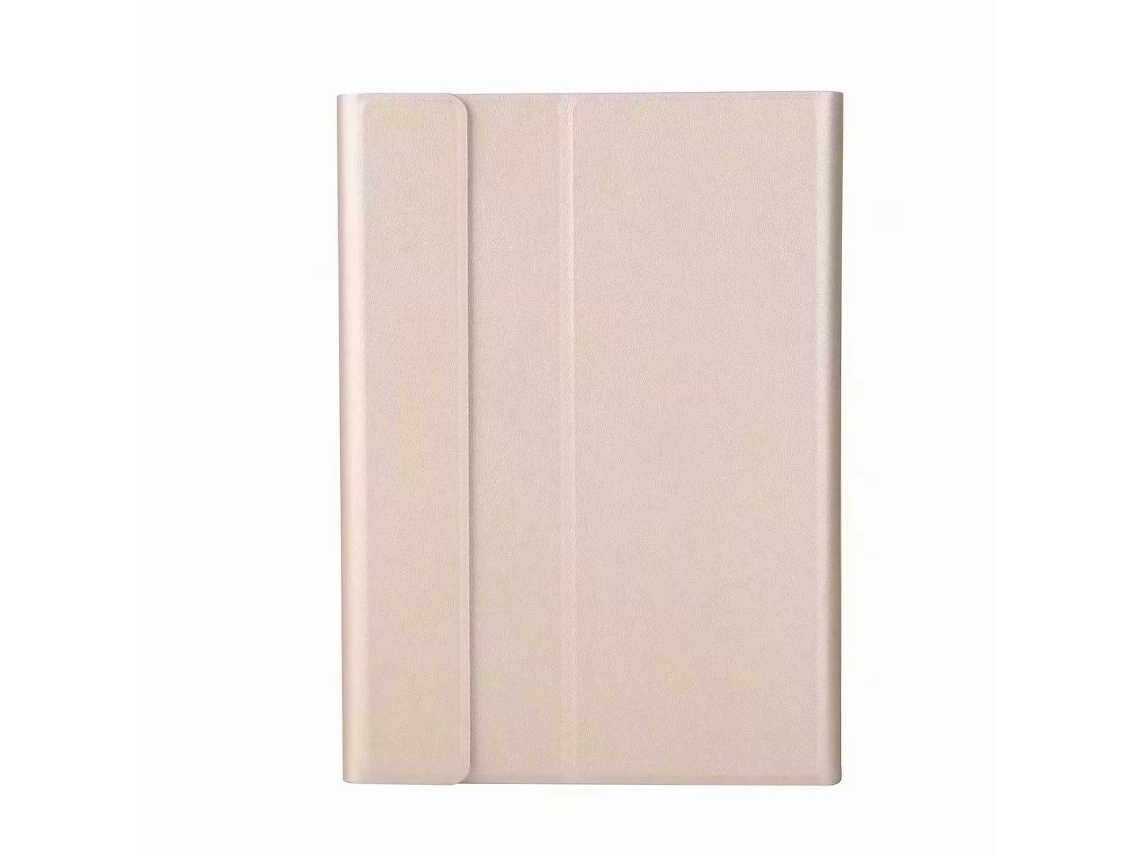 Capa Com Teclado Bluetooth Em Couro Compatível Com Ipad Air 11 2025/4/5/6 10.9", Cor Dourado
