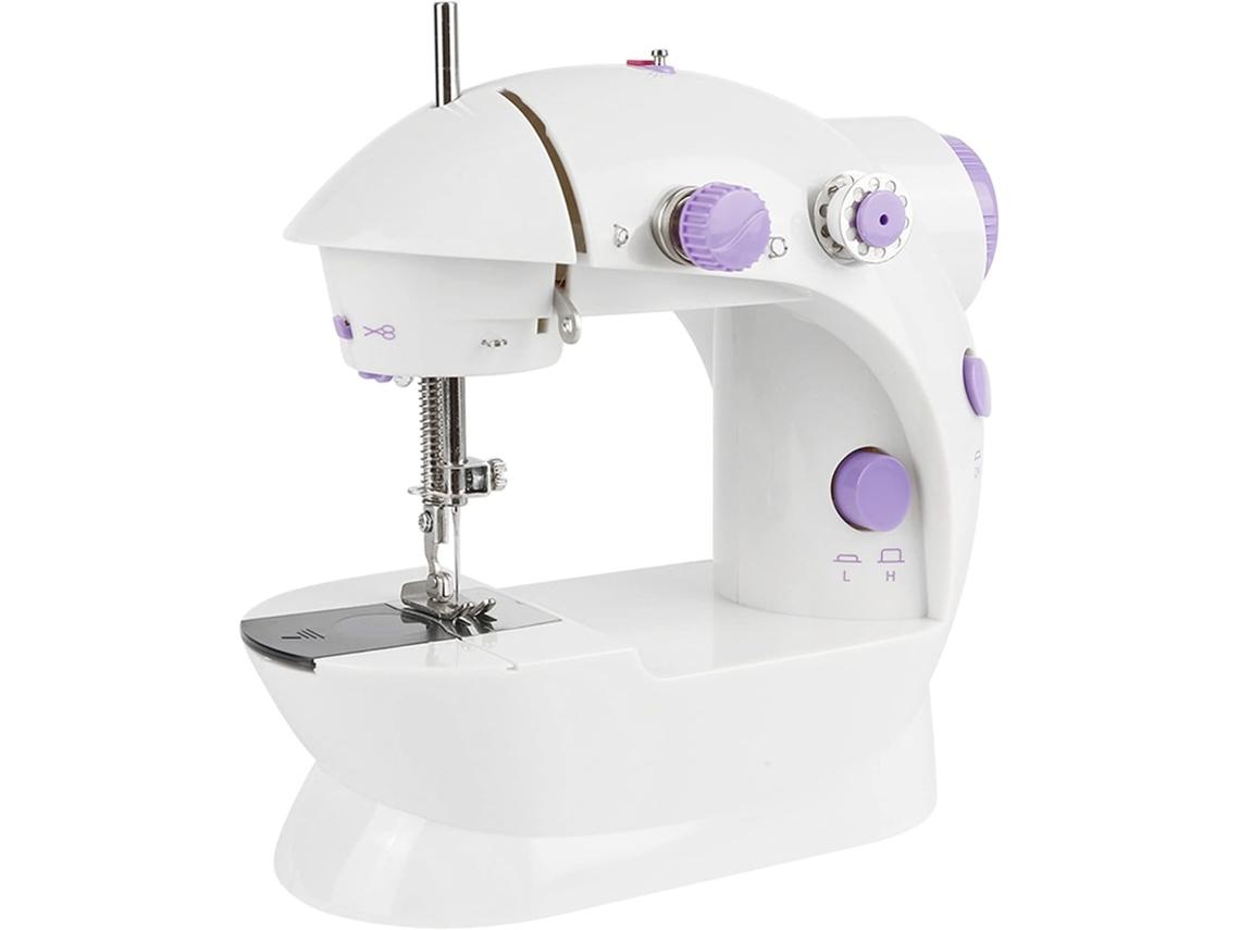 Máquina De Costura Semiautomática Com Pedal, Linha Simples, Agulha Dupla, Mini Máquina Portátil