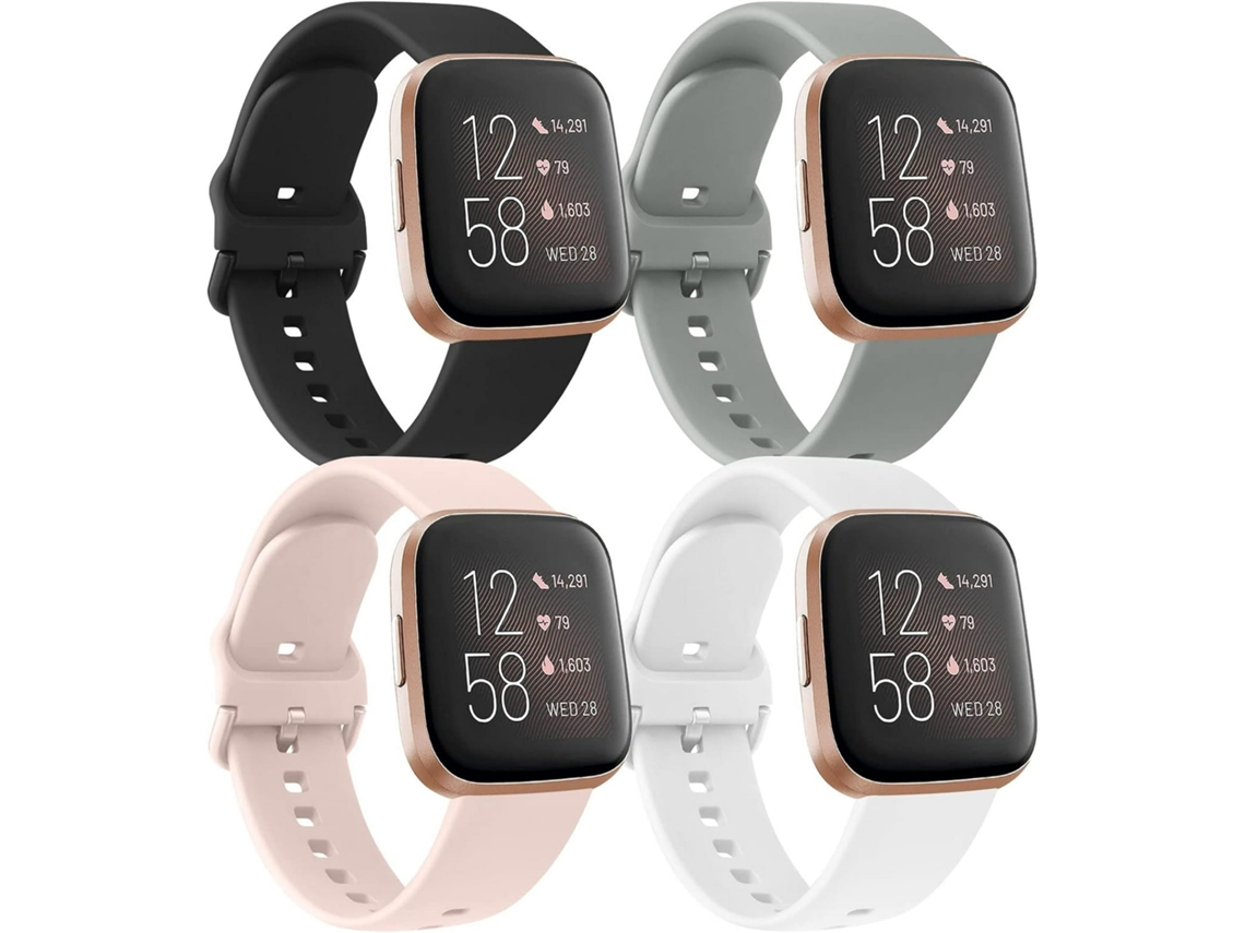 Pulseiras De Silicone Para Fitbit Versa 2/lite/se (embalagem De 4) Tamanho: L