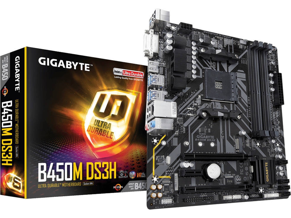 Motherboard GIGABYTE B450M DS3H (Socket AM4 - AMD B450 - Micro ATX)