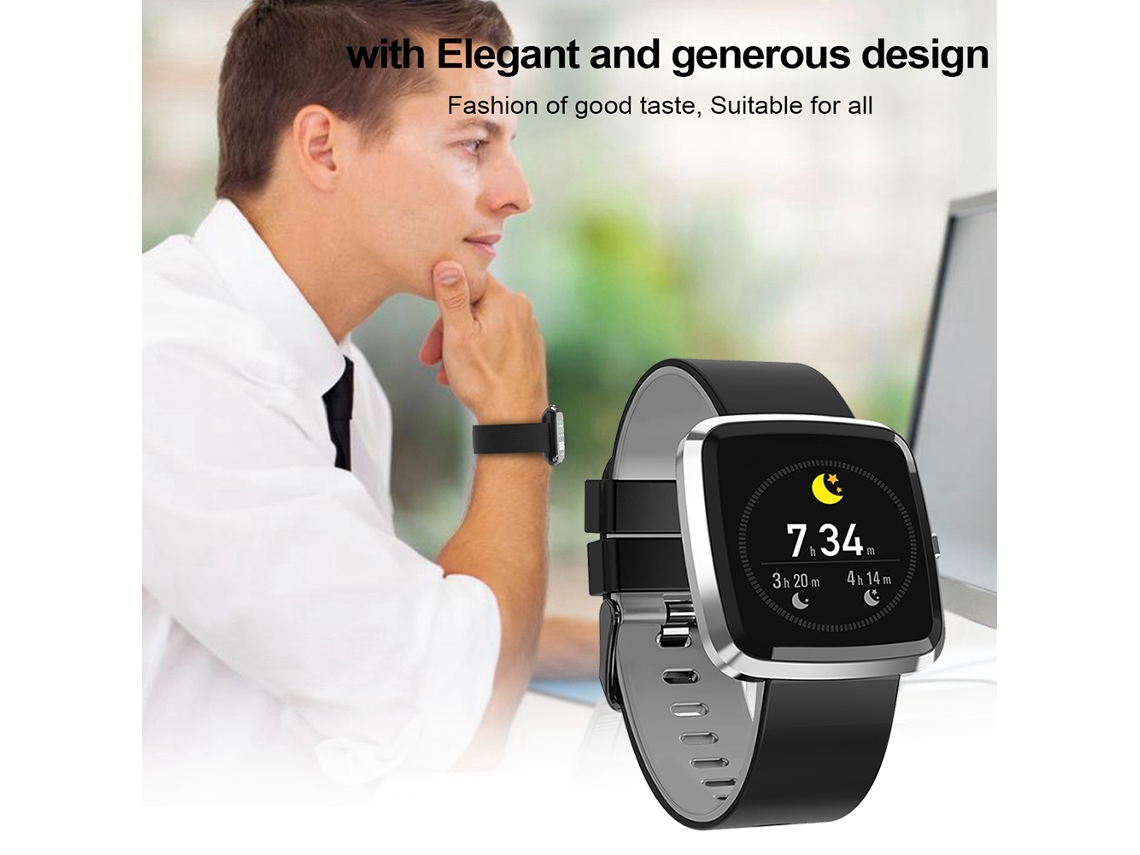 Pulseira inteligente T2 de silicone com monitor de frequência cardíaca EOOCOO