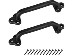 Conjunto De 2 Puxadores Antigos Para Portas Celeiro, Puxadores De Metal Preto Para Portas Correr E Armário, Com
