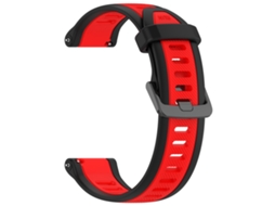 Pulseira Em Silicone Para Garmin Forerunner 165 (22 Mm) Preto Vermelho Hexinyigjly