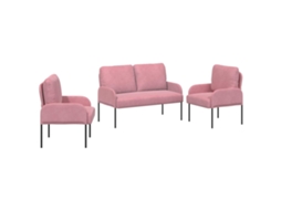 Maison Exclusive - Conjuntos De Sofás 3 Unid. Rosa Contraplacado