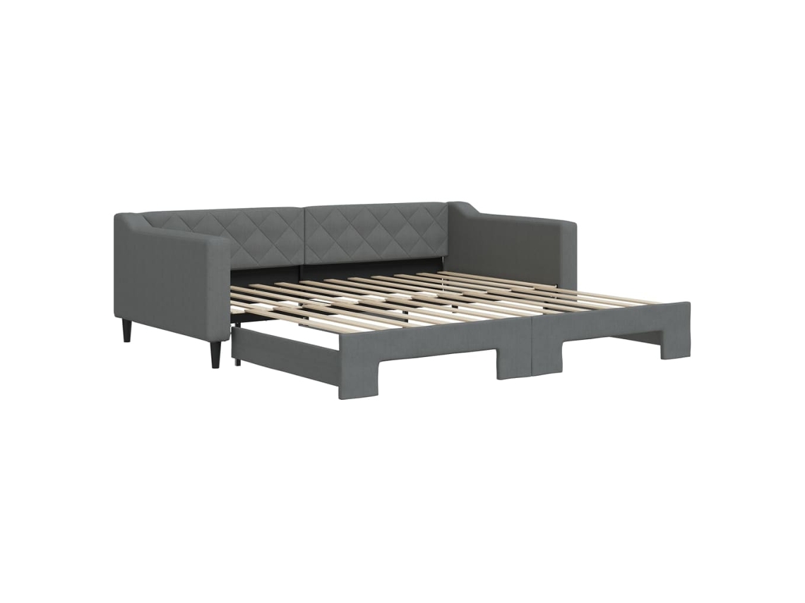 Daybed With Trundle, Daybeds With Trundles Vidaxl Cinzeto Tecido (100 X 200 Cm)