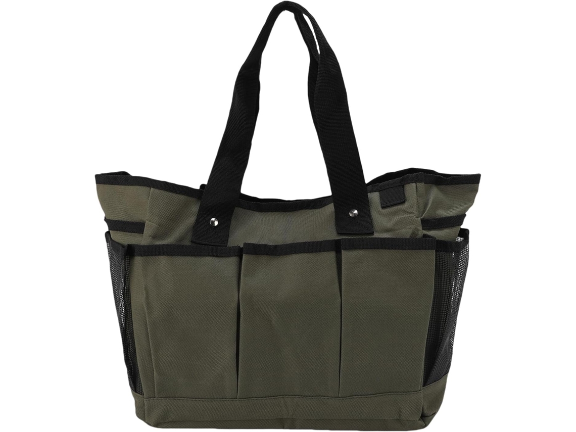Bolsa De Ferramentas Jardim Em Tecido Oxford Camada Dupla, Com Armazenamento Organizado, Verde