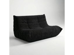 Sofá 2 Lugares Togo, Ergonómico, 130x100x72 Cm, Preto, 300 Kg