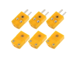 Conjunto De 6 Termopares Tipo K Macho E Fêmea Com Adaptadores De Abs Estáveis.