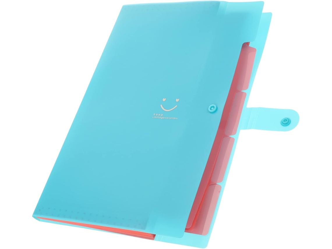 Organizador De Pastas Expansível Para Escritório E Escola, Leve E Portátil, Em Material Azul. Gokoco