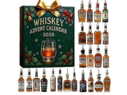 Calendário De Adviento Navideño 2025 Decoração Acrílico Estilo Completo 2d Presentes Surpresa Whiskey