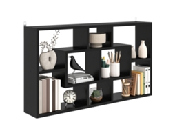 Estante de parede decorativa para livros e CDs, 8 cubos, 85x14.5x47.5cm preto | S/MARCA
