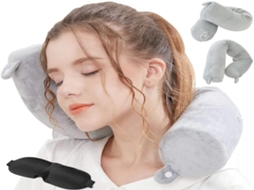 Lurelia Almofada Auricular, Ergonómica, Espuma Viscoelástica, Respirável, Lavável, Ajustável, 12v Carro, Apoio, Máscara Olhos, Dormir Lateral