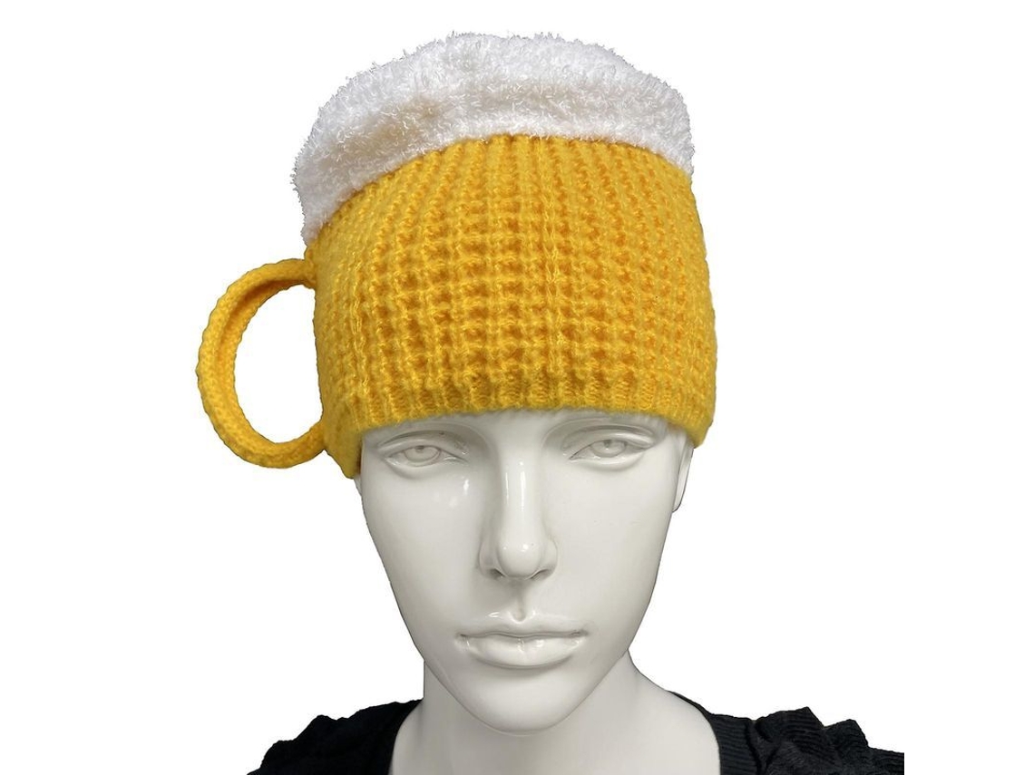 Gorro De Lana 3d Taza De Cerveza Calientito Antifrío Cómodo Para Invierno Otoño Talla Única