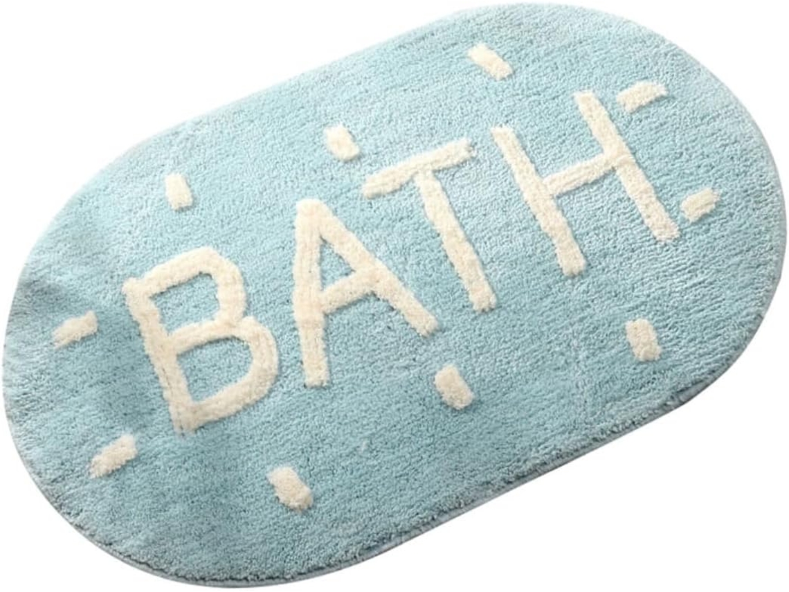Tapete Antiderrapante para Banheiro e Lavabo, Azul, Almofada para Casa CHABERLU