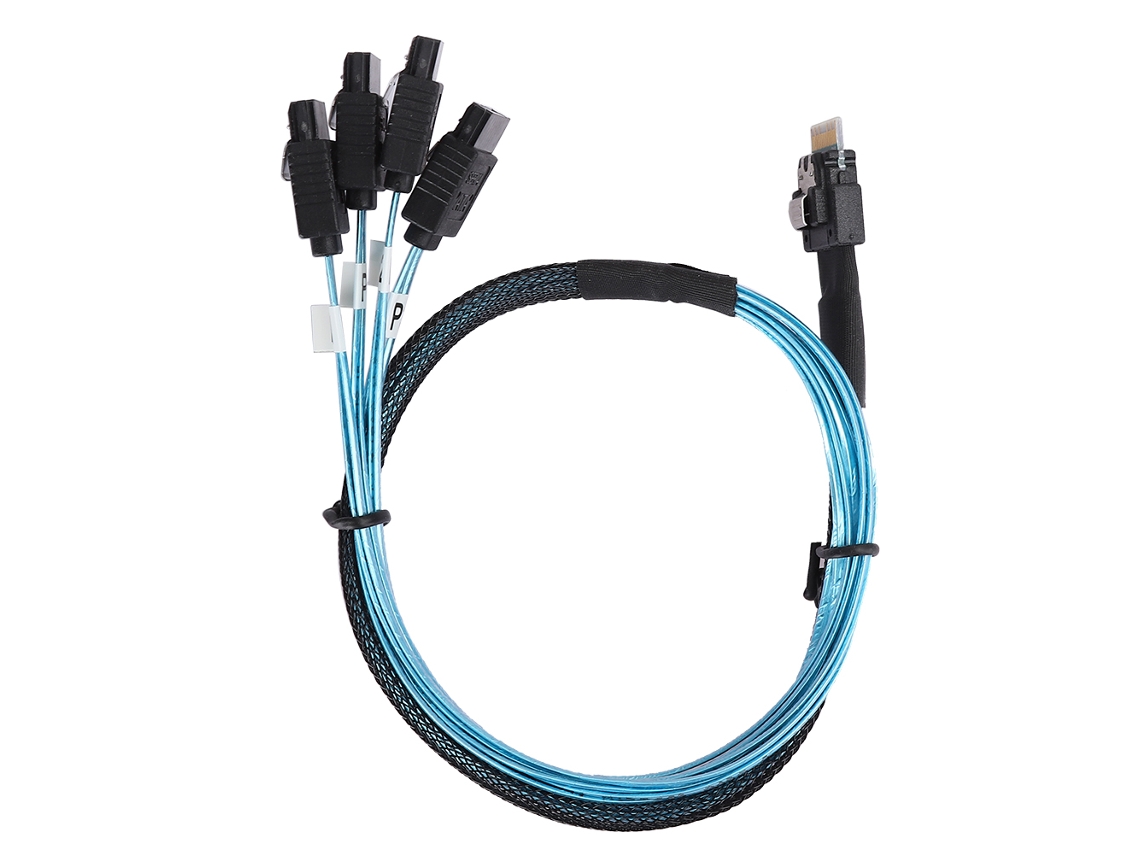 Cable de Transmisión de Datos Mini Sas Sff 8654 para Servidor 4xsata de 12 Gbps