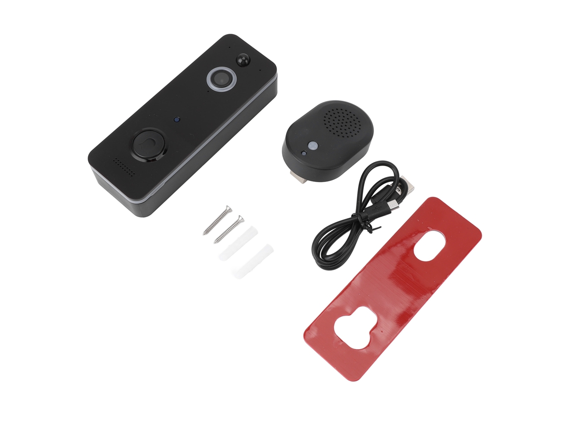 Timbre De Porta Com Câmera Wifi Sem Fio Detecção De Movimento Intercomunicação Bidirecional Impermeável Para Casa