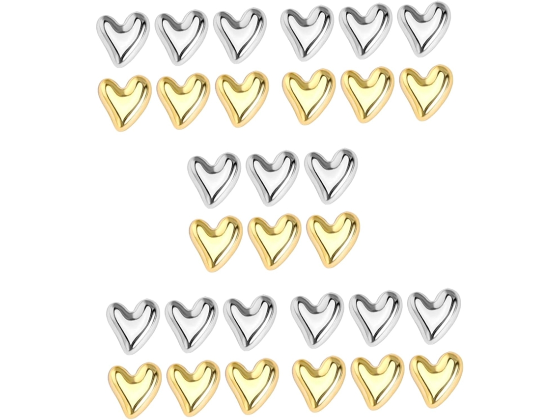 36 Tachinhas Decorativas em Formato de Coração para Paredes e Molduras, Artesanato em Metal e Plástico, Ideias para