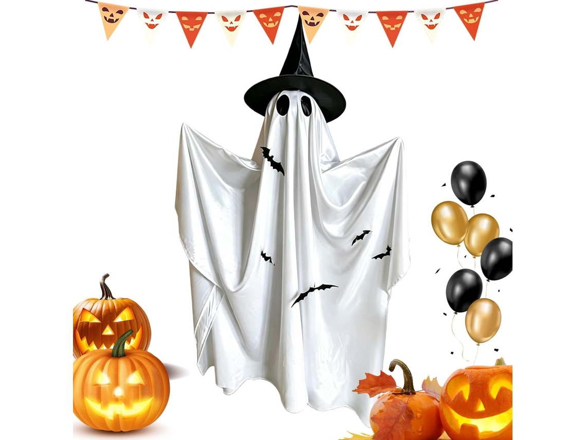Decoração De Halloween Com Fantasmas E Luzes De Cordão Fantasmagóricas De 1,5m |