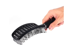 Pente Curvo Antiestático Com Design De Vento E Massagem Para Cabelo Liso, Ondulado, Seco E Molhado