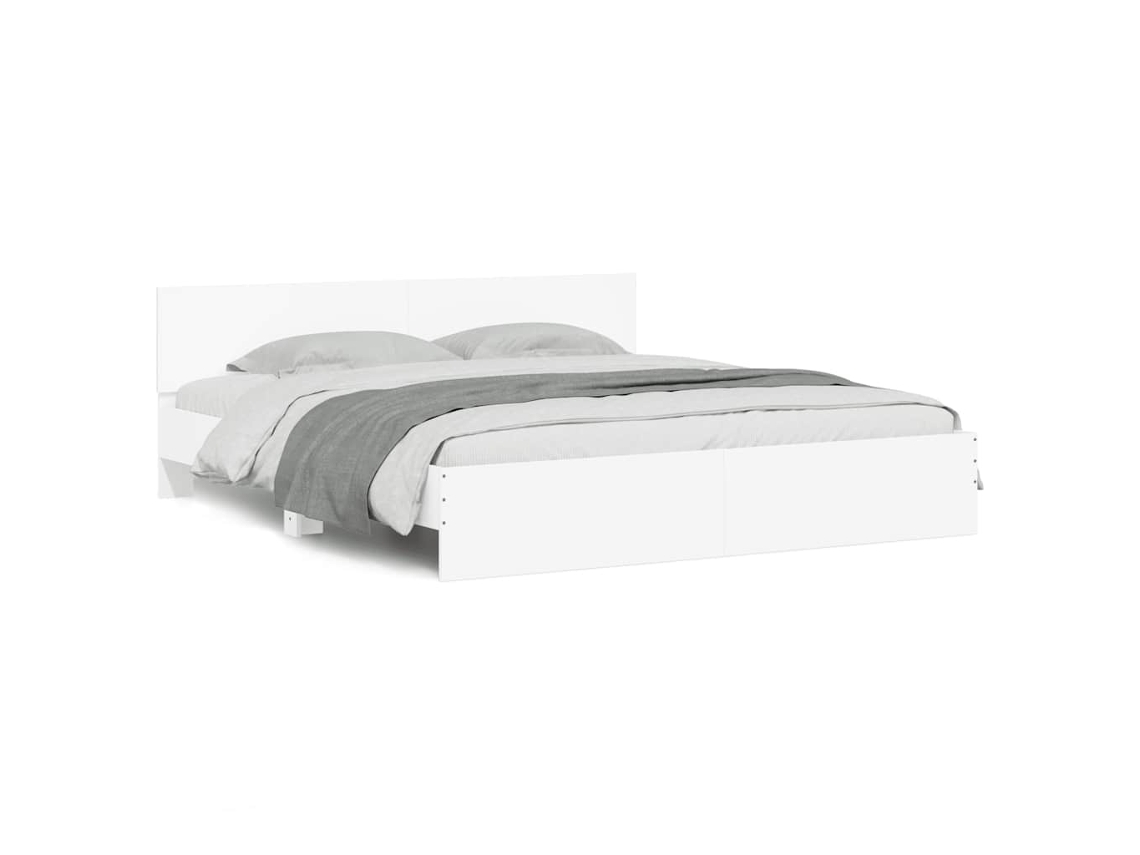 Bed Frame, Bed Frames Vidaxl Branco Madeira Processada (180 X 200 Cm)