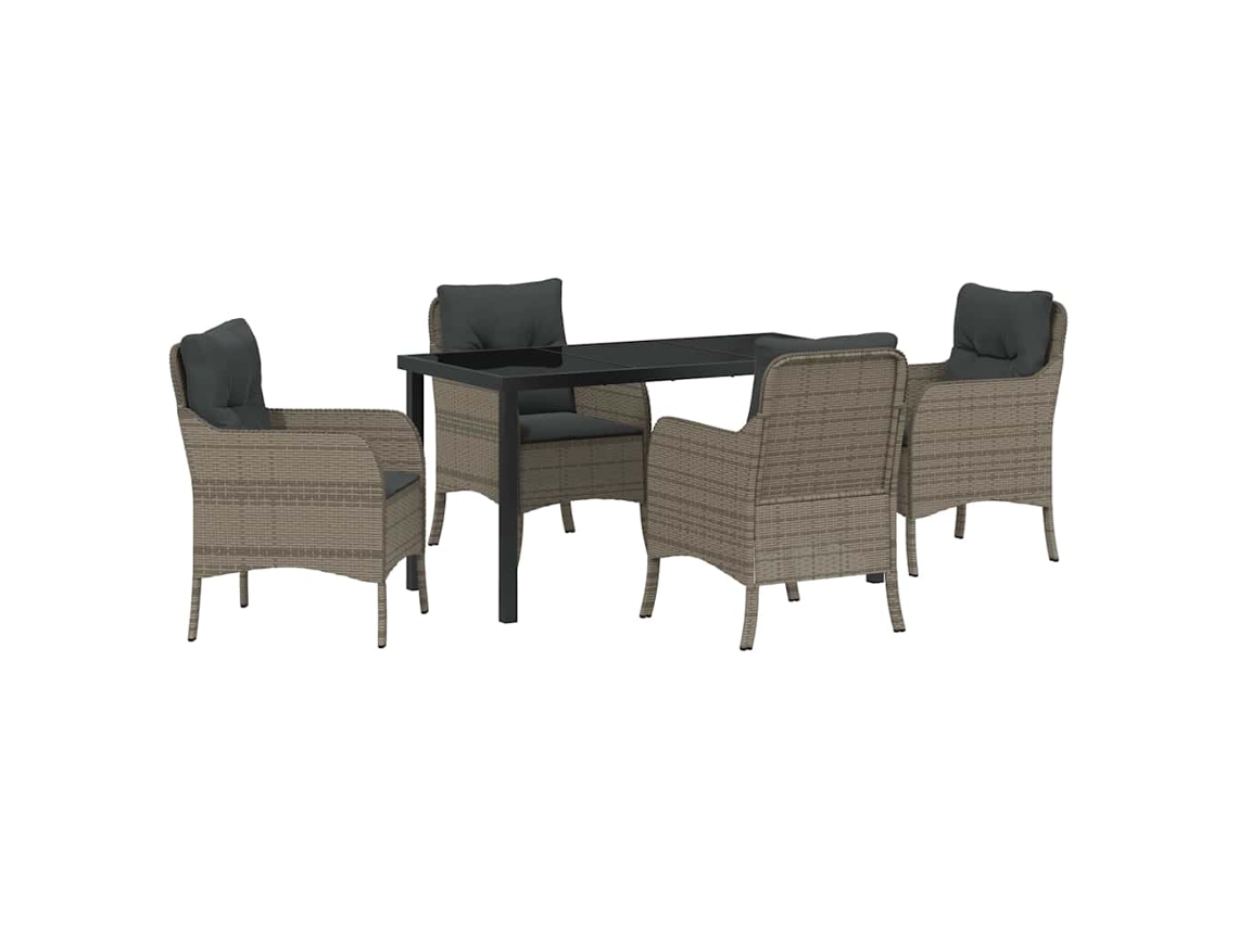 Maison Exclusive - Conjunto De Jantar Para Jardim 5 Pcs Cinzeto Vime Pe