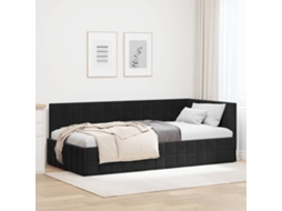Vidaxl Estrutura De Cama De Canto Preto 100 Cm X 200 Cm Veludo
