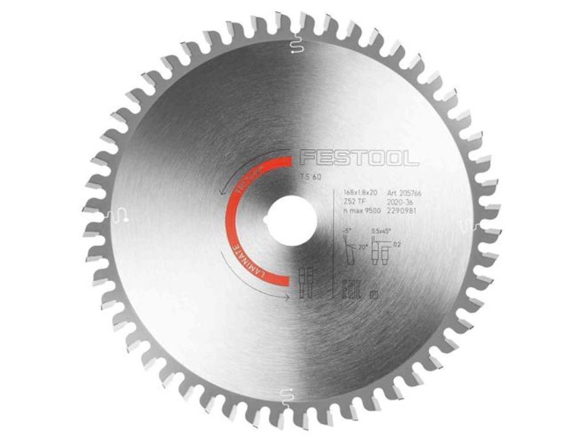 Lâmina de Serra Circular Laminate/Hpl Hw 168X1.8X20 Tf 52 FESTOOL 205766