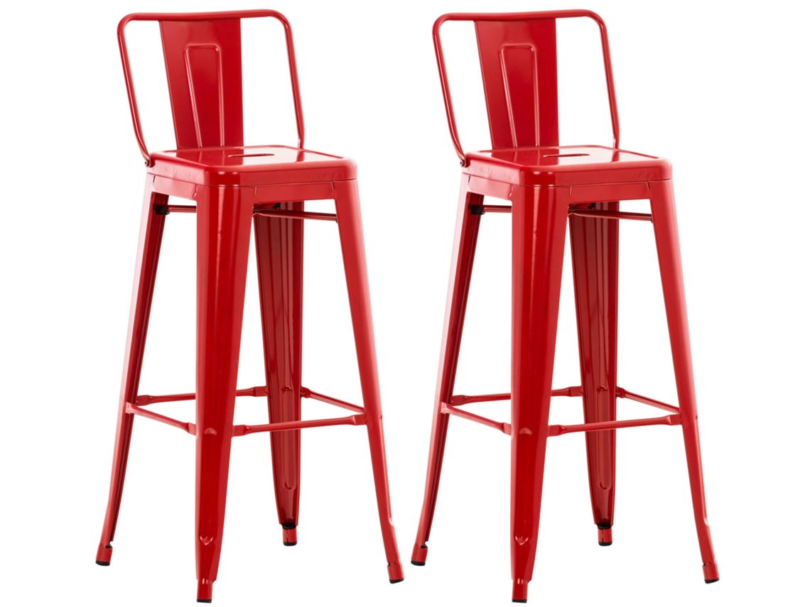 Conjunto de 2 bancos de bar Mason vermelho CLP