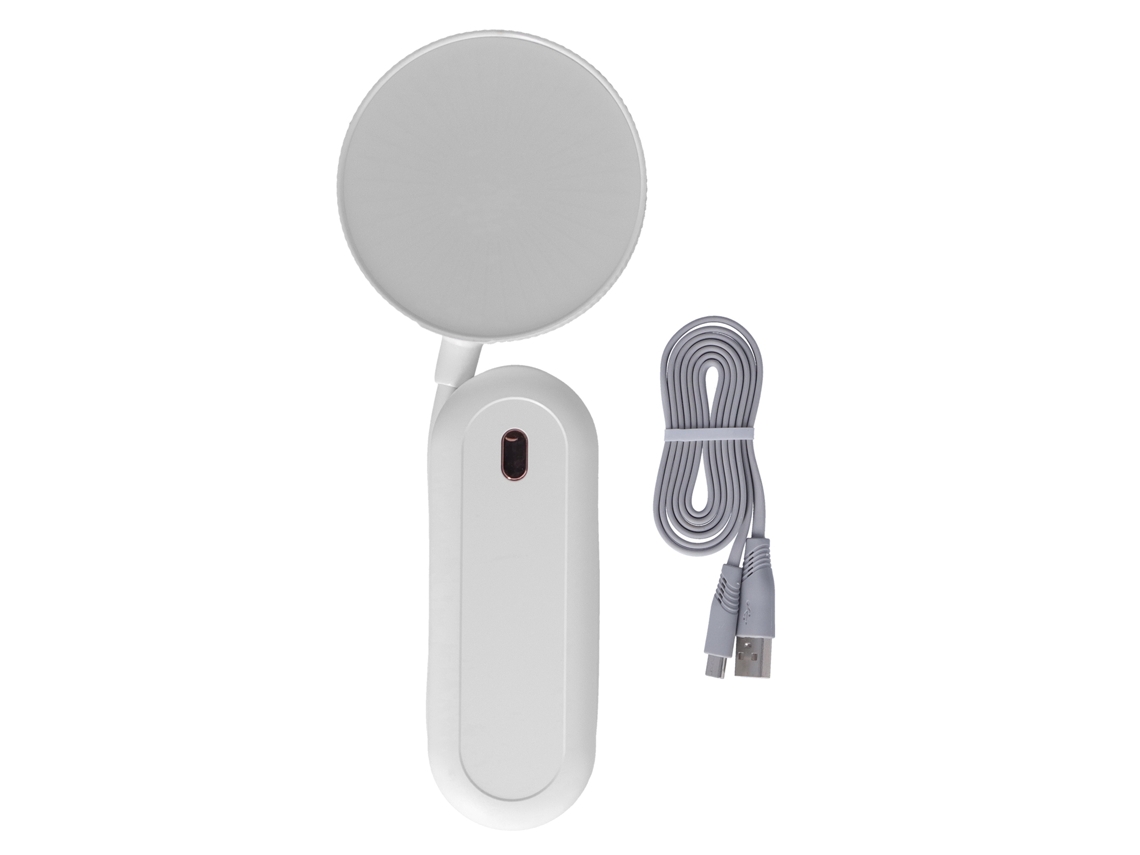 Lâmpada de Escritório LED com Pescoço de Ganso, Luz Noturna, 3 Cores, Dimmer, Proteção Ocular, USB, Branco