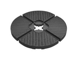 Base Para Guarda-sol De 4 Peças Em Hdpe, Preenchível Com Água E Areia, Ø100x8 Cm, Preta