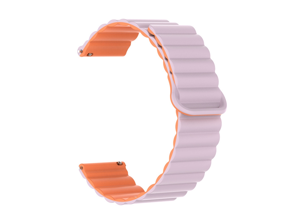 Pulseira de silicone com data magnética para Huawei Watch GT6 GT5 E e Samsung Smart Watches, lilás claro.