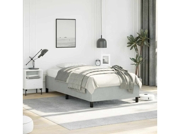 Estrutura de Cama SYFAX™ sem Colchão Cinza Claro 100x190 cm Solteiro Veludo