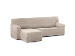 Capa Bi-Elástica para Sofá Adaptável Roc Chaise Longue Braço Curto Esquerda 250-360 Cm Marfim VIPALIA