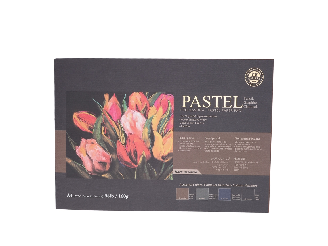 Bloco de Papel para Pastéis A4 com 30 Folhas Textura Superfície Absorvente para Pastéis Óleo e Secos