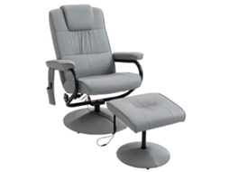 Cadeira de Massagem com Assento, Giro e Inclinação de 145°, 10 Pontos de Massagem, Dimensões 77x84x102 Cm, Cinza. SINI TECH STORE