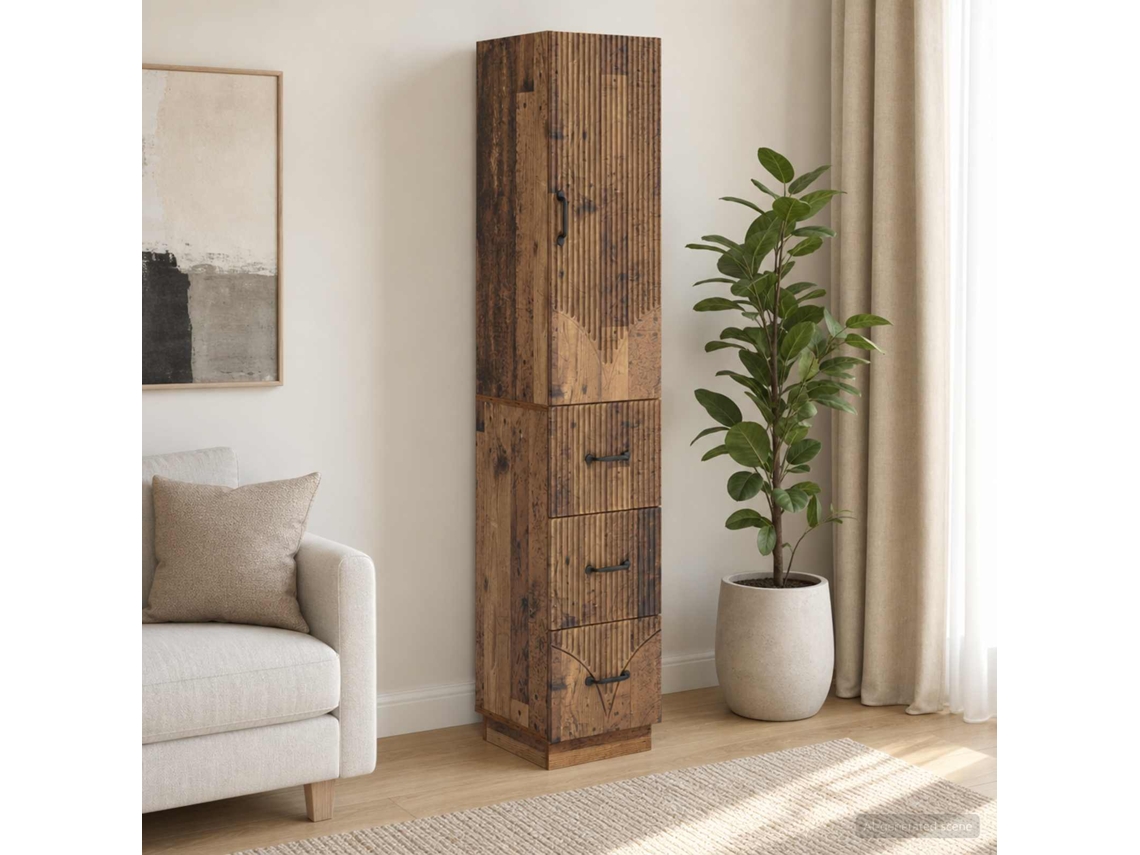 Vidaxl Conjunto De Gabinete 2 Pcs Madeira Antiga 33 X 34,5 X 87 Cm