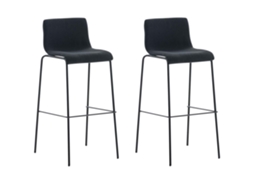 Conjunto de 2 bancos de bar Estrutura de 4 pernas em tecido Hover preto/preto CLP