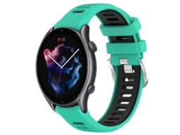 Bracelete de Smartwatch para Amazfit GTR 3 Pro 22mm Textura cruzada com fivela de aço de silicone de duas cores (azul lago + preto)