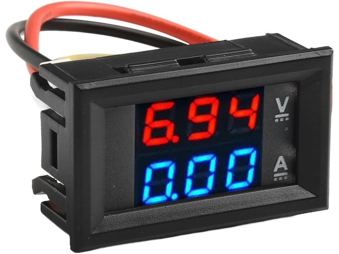 Amperímetro Duplo De 3 Dígitos Com Led 100v Dc 10a