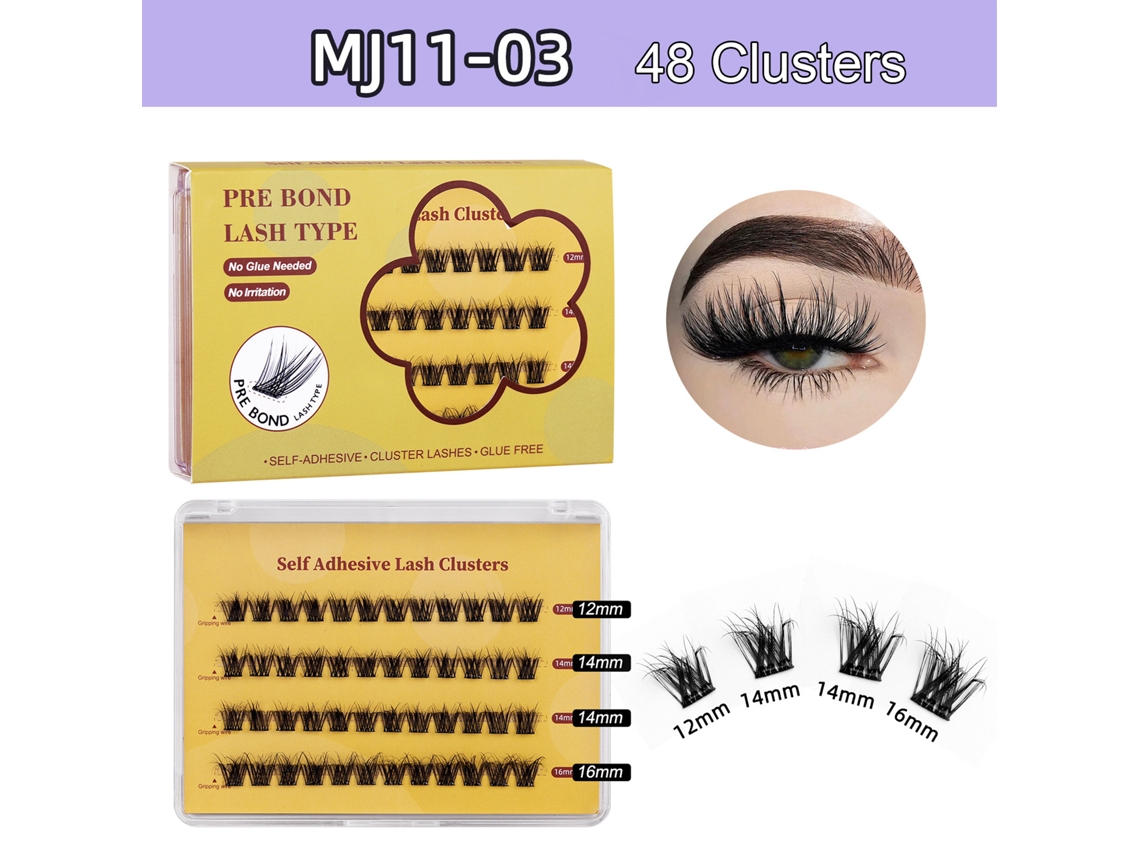 Set De Pestañas Postizas Segmentadas - Aspecto Natural, Sin Pegamento Y Autoadehesivo