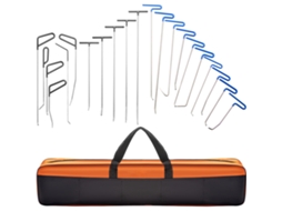 Kit de Remoção Amassados Sem Pintura 21 Unidades Varetas Carroceria Aço Inoxidável com Bolsa para Manutenção Oficina Leves