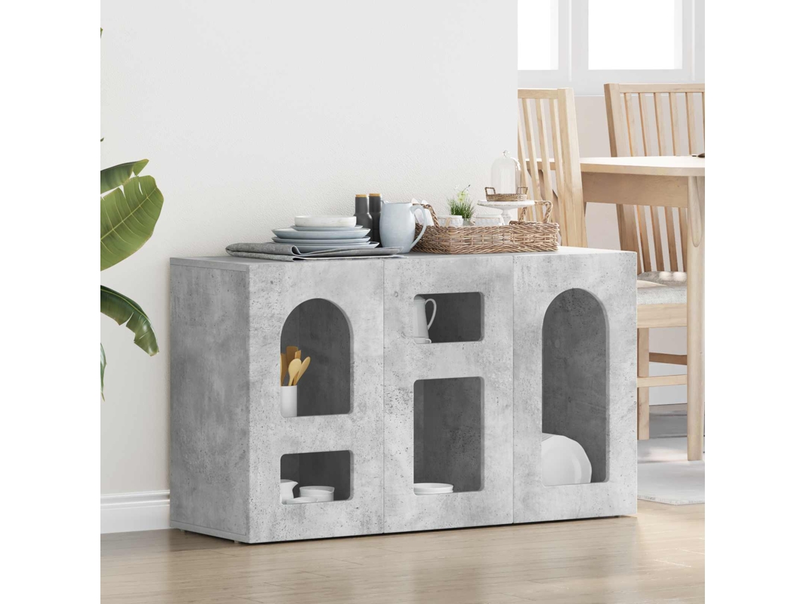Vidaxl Buffet Elst Cinzento 100 X 35 X 59 Cm Derivados De Madeira
