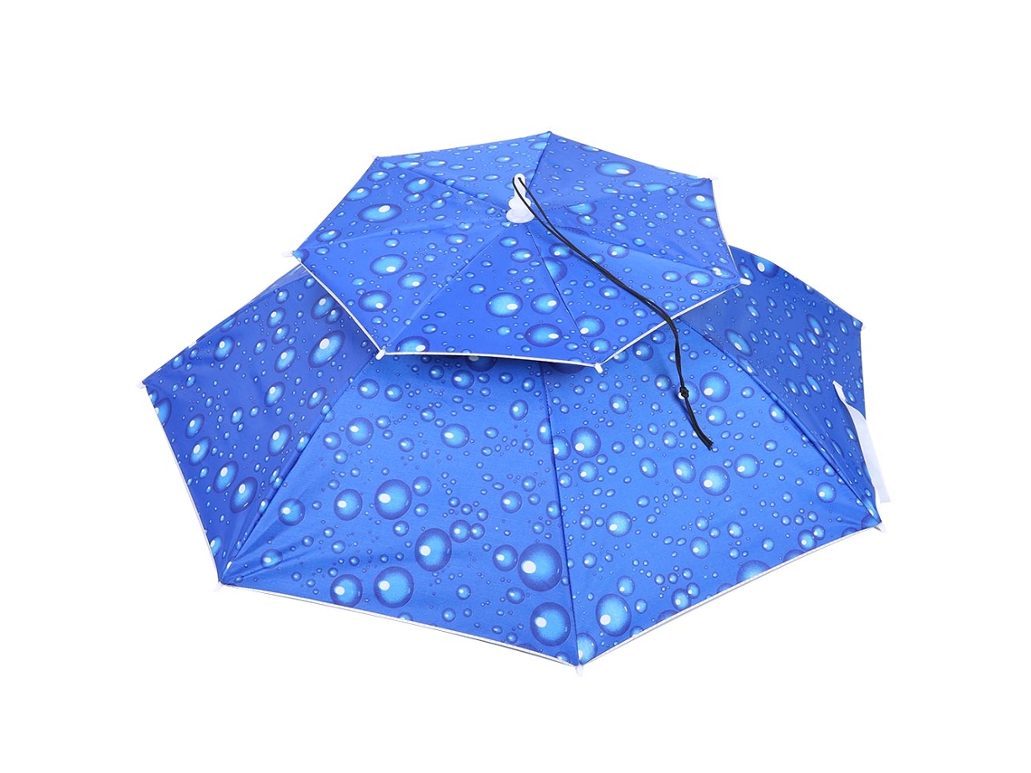 GUARDA CHUVA Chapéu de Cabeça 77cm Protetor Solar Azul | S/MARCA