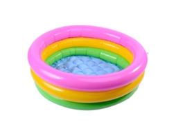 Piscina Inflável Redonda Para Bebê E Criança Pequena Com Mesa De Areia Arco-íris