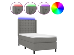 Box Spring Bed, Box Spring Beds Vidaxl Cinzeto Tecido (90 X 190 Cm)
