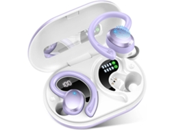 Fones Esportivos Bluetooth, Microfone Estéreo Cancelamento Ruído, Bluetooth 5.3 Ip7 À Prova D'água P/ Exercícios/corrida Roxo JIAPEI