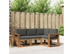 Vidaxl Conjunto De Sofás Para Exterior 4 Unid. Natural E Antracite